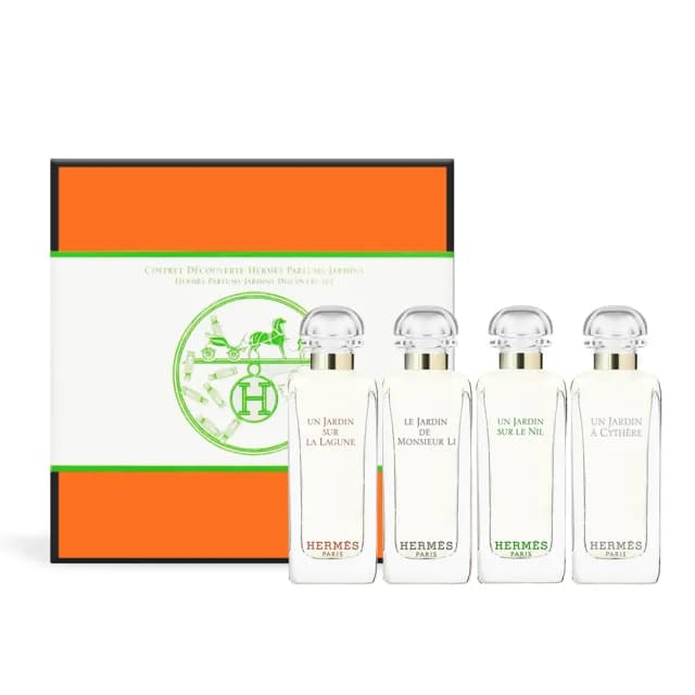 【Hermes 愛馬仕】花園香水禮盒四入組 7.5mlX4(希瑟花園+尼羅河+李先生+潟湖-國際航空版)