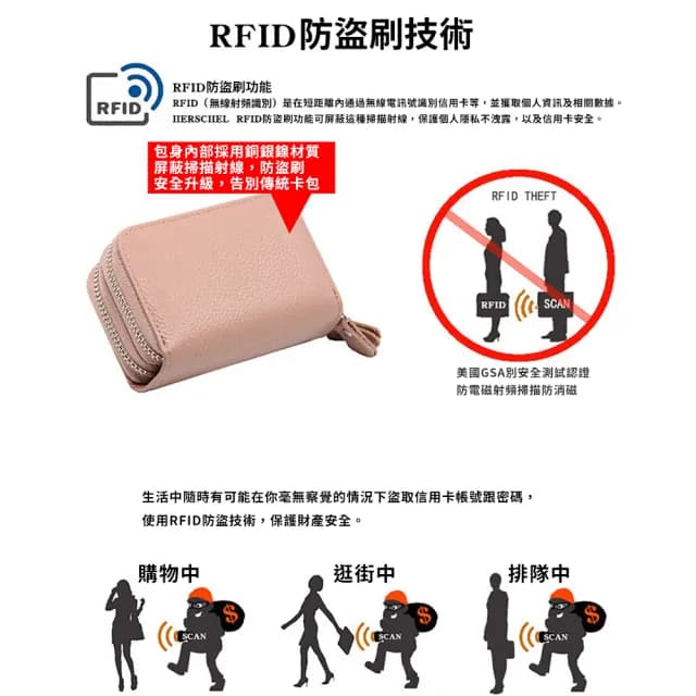 【帕格尼尼paganini】雙11 頂級頭層牛皮雙拉鍊卡夾零錢包(真皮包包 RFID防盜刷包 真皮包 證件夾)