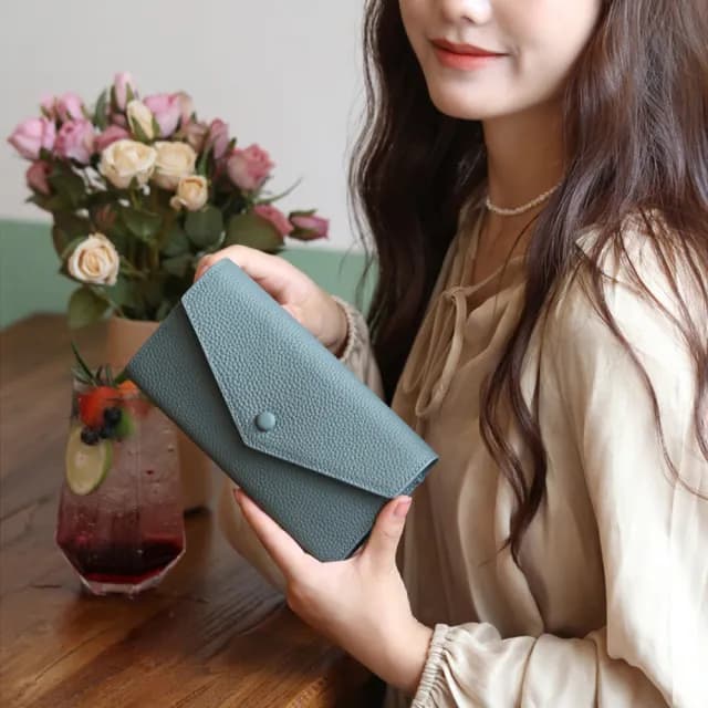 【JOYFUL LIFE 特樂生活】雙11 柔軟 氣質 信封長夾(零錢包/ 皮夾 / 長夾)