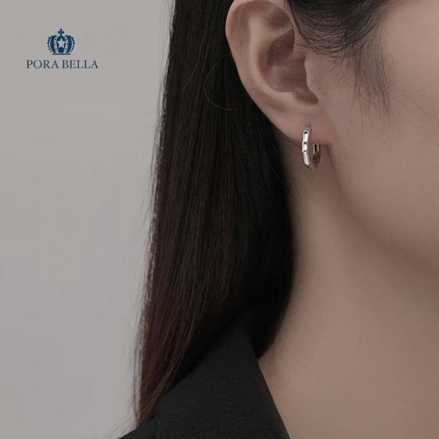 【Porabella】S925純銀中性風圈圈耳扣 純銀網紅耳環 泰銀耳扣 復古潮流 個性耳環 生日禮物 Earring