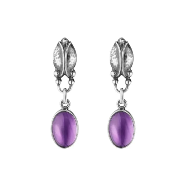 【Georg Jensen 官方旗艦店】MOONLIGHT BLOSSOM 耳環(純銀 紫水晶 耳環)