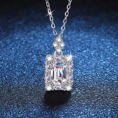 【巴黎精品】現貨+預購 莫桑鑽石項鍊飾品配件925純銀項鍊(1克拉鑽石項鏈莫桑鑽項鍊2款a1cn9)