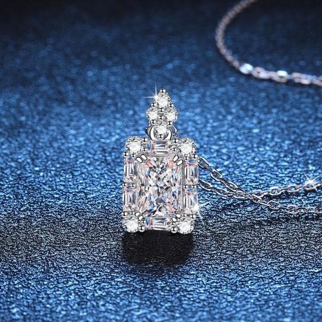 【巴黎精品】現貨+預購 莫桑鑽石項鍊飾品配件925純銀項鍊(1克拉鑽石項鏈莫桑鑽項鍊2款a1cn9)