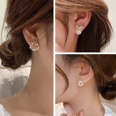 【Golicc】耳環 絕美珍珠 輕奢經典款(母親節 生日 情人節 飾品 耳釘 耳飾 耳墜 禮物)