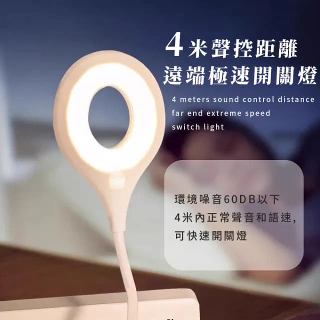 【氛圍大師】USB智能語音燈(LED床頭燈 三檔色溫 隨插即用 聲控燈 柔光 小夜燈 交換禮物 自動感應燈)