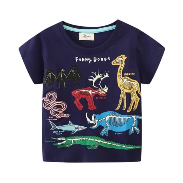 【橘魔法】夜光彩色恐龍圖鑑短袖上衣(T恤 T-Shirt 男童 兒童 童裝)