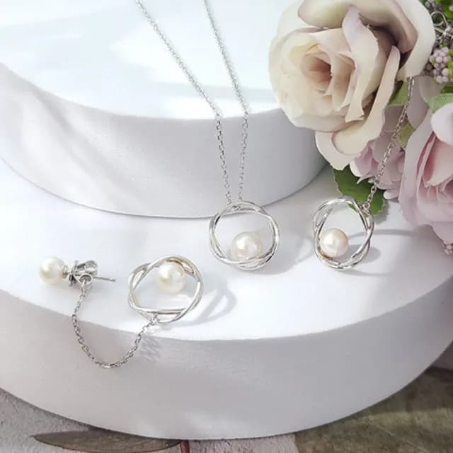 【KATROY】天然珍珠(7.5 - 8.0mm．母親節禮物．純銀項鍊)