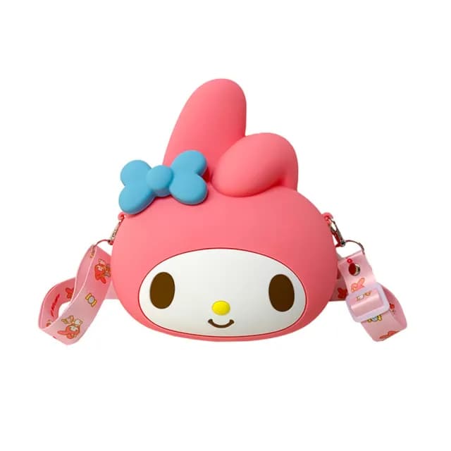 【SANRIO 三麗鷗】官方授權卡通矽膠零錢包 迷你斜挎包 Hello Kitty凱蒂貓小包(三麗