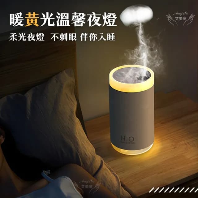 【Amywo艾美窩】水母精靈加濕器 薰香機IT-00250(水母精靈 家用空氣加濕器 空氣淨化器 水氧機 芳香 加濕器)