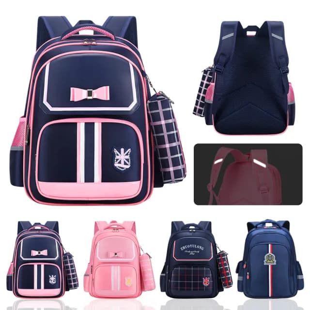 【Starshop】雙11 學院風減壓護脊後背包 超輕量書包 學生書包 男童/女童 國小1-6年級 雙肩書包(開學禮物)