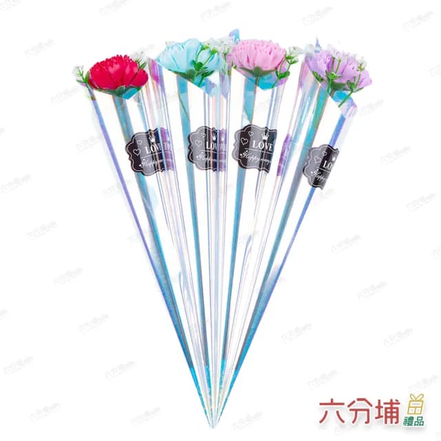 【六分埔禮品】35cm單支七彩康乃馨-多色任選(Ins生日禮物愛媽咪花束人造花母親節滿天星)