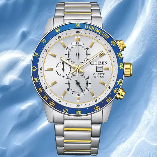 【CITIZEN 星辰】Chronograph系列 型男必備 三眼計時腕錶 七夕 情人節 送禮 推薦(AN3686-53A)