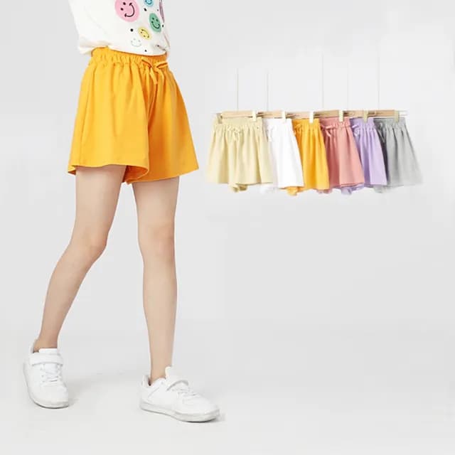 【橘魔法】大童 素色彈性棉運動短褲(褲子 短褲 中褲 中性款 男童 女童 中童 童裝)