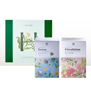 【JustHerb香草集】精選雙茶禮盒-附提袋(雷公根循環+朝鮮薊淨化 禮盒推薦)