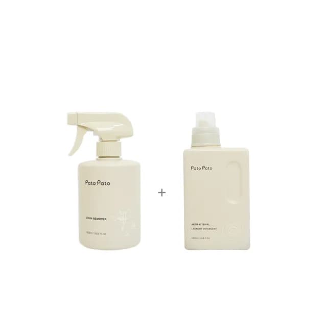 【PatoPato】嬰幼兒衣物清潔液1000mlｘ1+衣物去漬清潔液500mlｘ1(髒污救星 / ２入組)