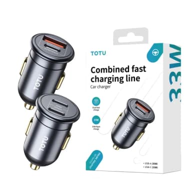 【TOTU】30W Type-C/USB雙孔車用充電器 車載點煙器充電頭 汽車USB快充車充(母親節禮物)