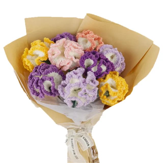 【Kenpai 肯派】編織花 康乃馨 母親節禮物 媽媽生日禮物(母親節 手工編織花成品)