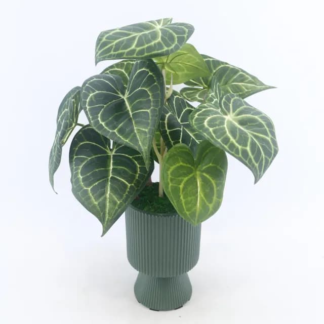 【HUGO DECO 榆果傢飾】高擬真水晶火燭葉盆栽(仿真植物/觀葉盆栽/人造植物/綠化/佈置)