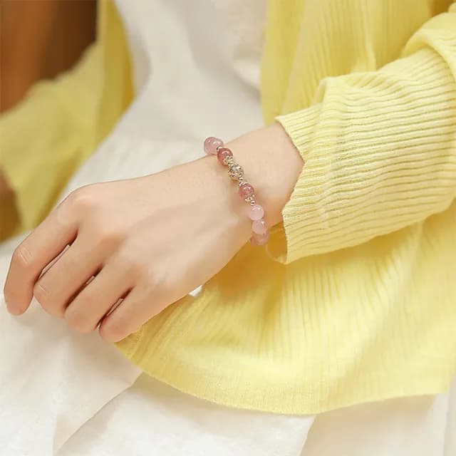 【KT DADA】雙11 包包 手鍊串珠 串珠水晶 招桃花 生命靈數 小禮物 天然粉水晶 水晶手鍊 粉晶手