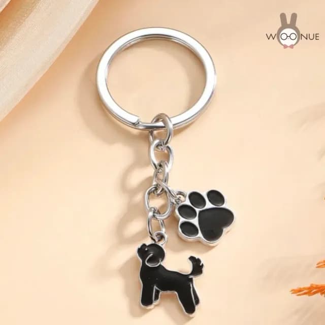 【WOONUE】高品質貴賓狗動物鑰匙圈扣(兒童情人節朋友女兒老婆愛狗婚禮小物生日禮物)