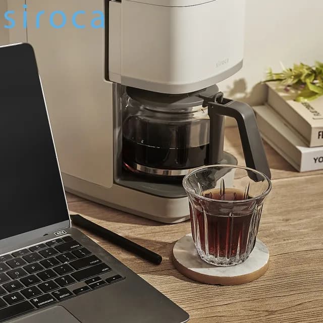 【Siroca】全自動石臼咖啡機 SC-C2510(淺灰白)