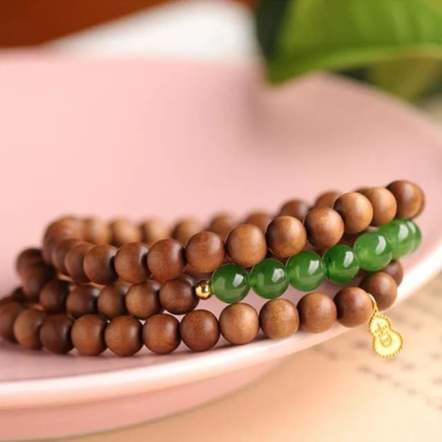 【LEEHER】老山檀香手珠 手鍊 玉手鍊 老山檀香開運手鍊 細手鍊 長輩禮物 多圈手串 平安手