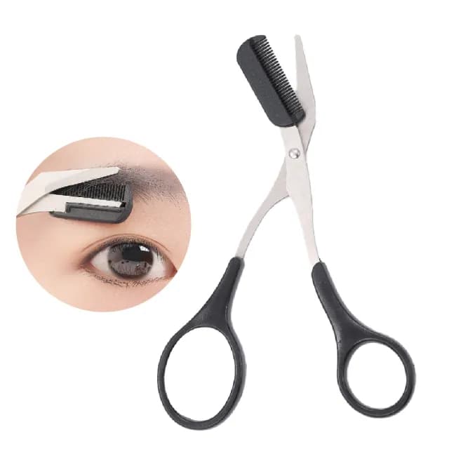 【美容小物】專業修眉剪刀-附眉梳(修容 修眉刀 剃眉刀 修眉神器 修除雜毛 眉毛打薄 交換禮物)