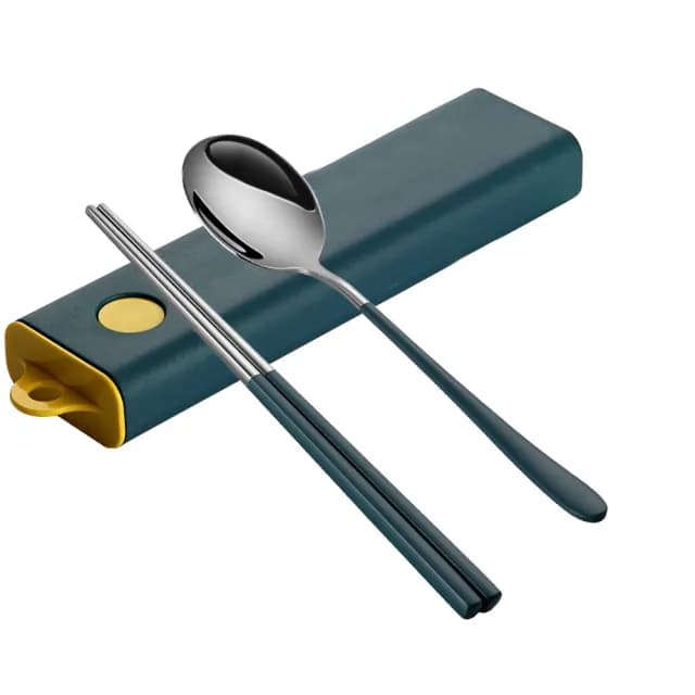 【JOHN HOUSE】304不鏽鋼抽拉式餐具組 環保餐具 隨身餐具 環保筷(筷勺兩件套)