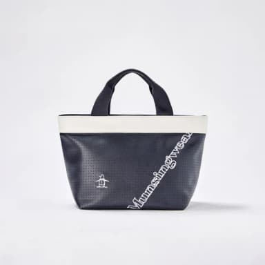 【Munsingwear】母親節禮物 官方直營 企鵝牌 藏青色高質感皮革LOGO刺繡球車包/手提包 MGTJ0A42