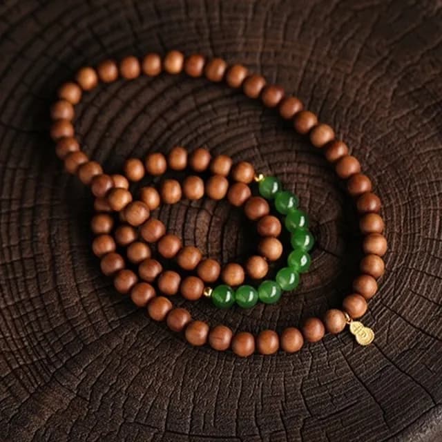 【KT DADA】玉手鍊 老山檀香開運手鍊 細手鍊 長輩禮物 多圈手串 串珠手鍊 平安手鍊 和田玉