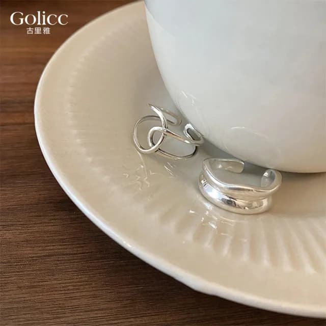 【Gulicc】戒指 寬版設計 時尚個性 雙戒組(雙11 聖誕節 生日 造型戒 食指戒 尾戒 禮物)