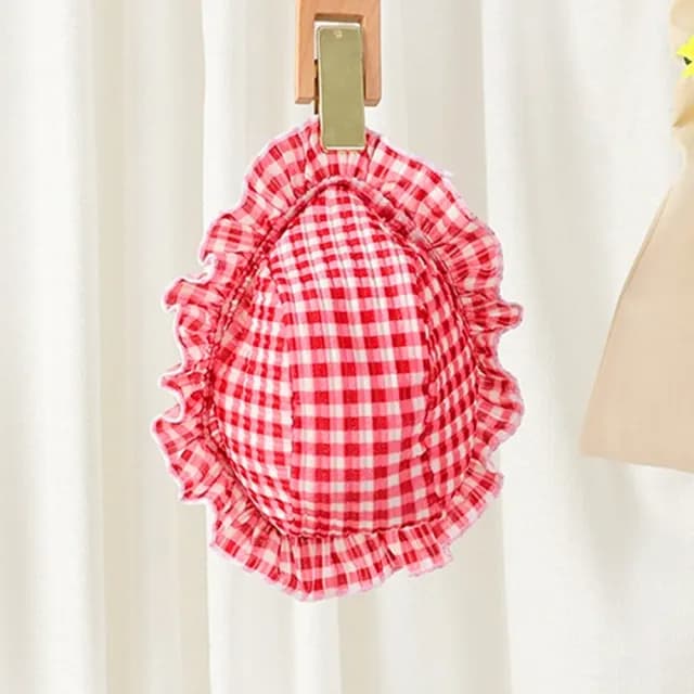 【橘魔法】肩帶 氣質格子細絨露背連身泳裝(附泳帽 一件式 泳衣 玩水 女童 兒童 童裝 保暖)