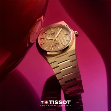 【TISSOT 天梭 官方授權】PRX系列 復古風酒桶型紳士機械錶-40mm/金 情人節 禮物(T1374073302100)