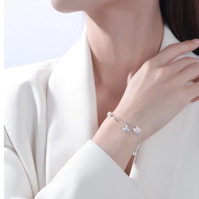 【LEESA】銀杏手鍊\手鍊女\串珠手鍊\招財手鍊\閨蜜手環\女生生日禮物\手鍊\純銀手環\韓國手鍊