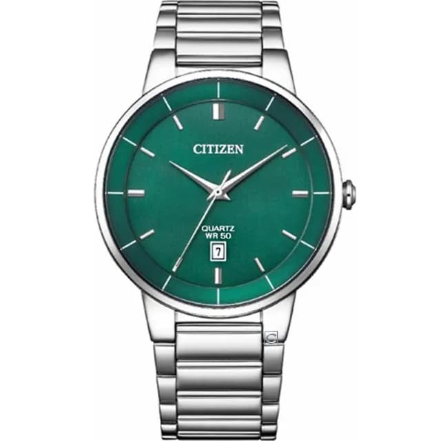 【CITIZEN 星辰】紳士 日期 不鏽鋼手錶 男錶 藍色 禮物 推薦(BI5120-51X)