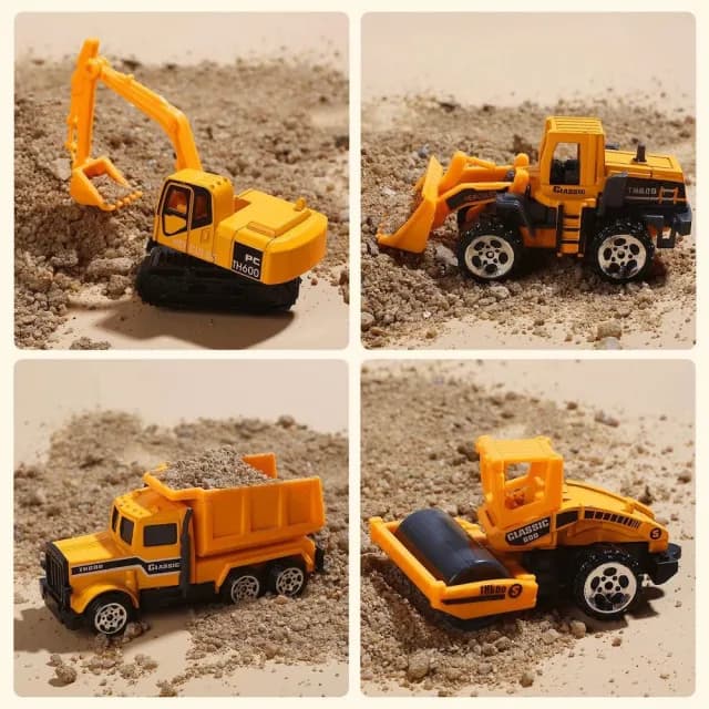 【CuteStone】兒童工程小汽車與聲光運輸車海鷗號套裝玩具25件組(玩具車 生日玩具 兒童益智玩具)