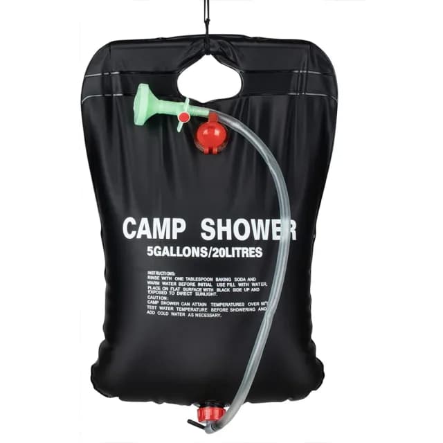 【寶盒百貨】20L 折疊太陽能熱水袋 戶外露營淋浴袋 洗手袋(便攜吊掛沖涼 灑水儲水袋 露營裝備（帶開關）)
