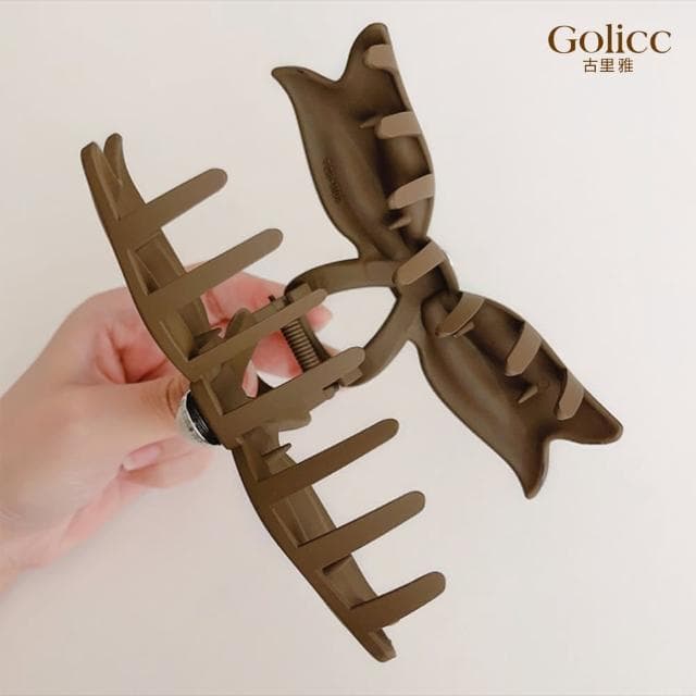 【Golicc】髮夾 典雅復古 珍珠蝴蝶結抓夾(母親節 生日 情人節 髮飾 頭飾 鯊魚夾 抓夾 禮物)