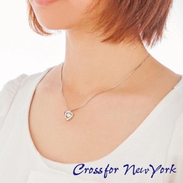 【Crossfor New York】日本原裝純銀懸浮閃動項鍊Brush Up撥動心弦(提袋禮盒生日周年禮物情人節送禮)