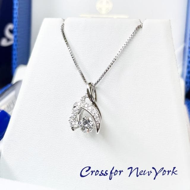 【Crossfor New York】日本原裝純銀懸浮閃動項鍊 Flora花神(提袋禮盒-生日禮物 情人節 送禮)