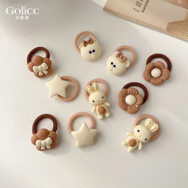 【Golicc】髮圈 小女孩 俏皮啾啾拇指髮圈(七夕 情人節 生日 髮飾 頭飾 大腸圈 髮夾 禮物)