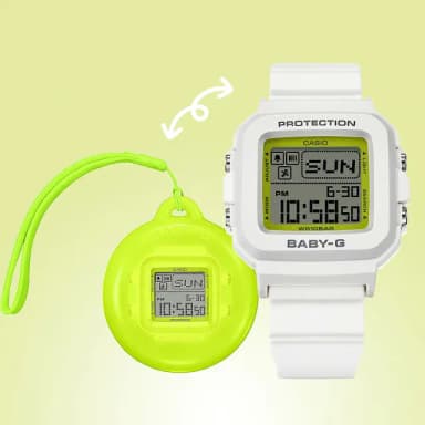 【CASIO 卡西歐】BABY-G 30週年手錶和錶殼吊飾套組 女錶 送禮 禮物 推薦(BGD-10K-7)