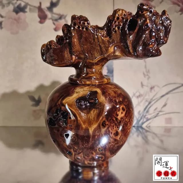 【開運方程式】梢楠發財樹珍藏款滿瘤花(手工精雕 木雕 招財開運擺件 陽宅風水/入厝禮)