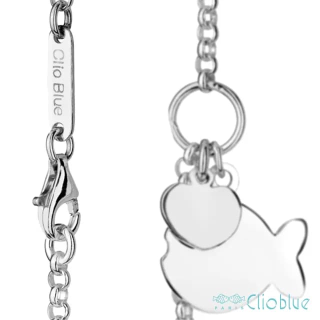 【Clio Blue】放閃魚純銀手鍊 925純銀手鍊 愛心手鍊 小魚手鍊 雙魚(法國巴黎品牌/925純銀)