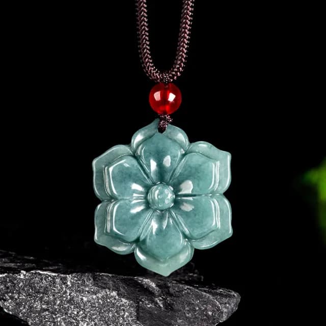 【Paiya 派亞】a貨翡翠藍水桃花吊墜糯種玉石男女款挂件玉墜(過節送禮/交換禮物)