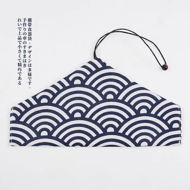 【和風飲食】日式棉麻餐具布袋(餐具袋 餐袋 筷子 勺子 袋子 收納袋 綁線袋 筷套 三角布袋 環保袋 旅行)