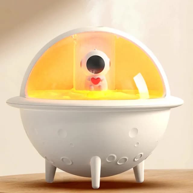 【居家用品】愛的太空球造型加濕器(呼吸燈 小夜燈 霧化香薰機 香氛機 水氧機 擴香機 精油 禮物 擺飾)