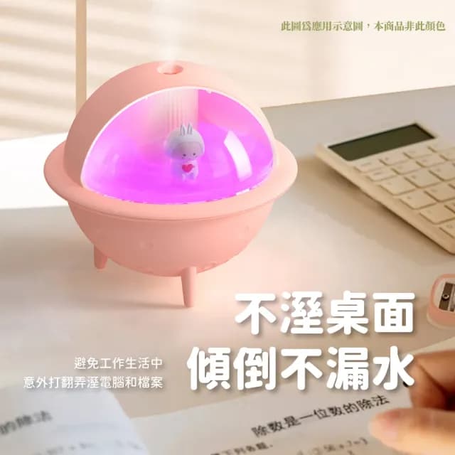 【居家用品】愛的太空球造型加濕器(呼吸燈 小夜燈 霧化香薰機 香氛機 水氧機 擴香機 精油 禮物 擺飾)