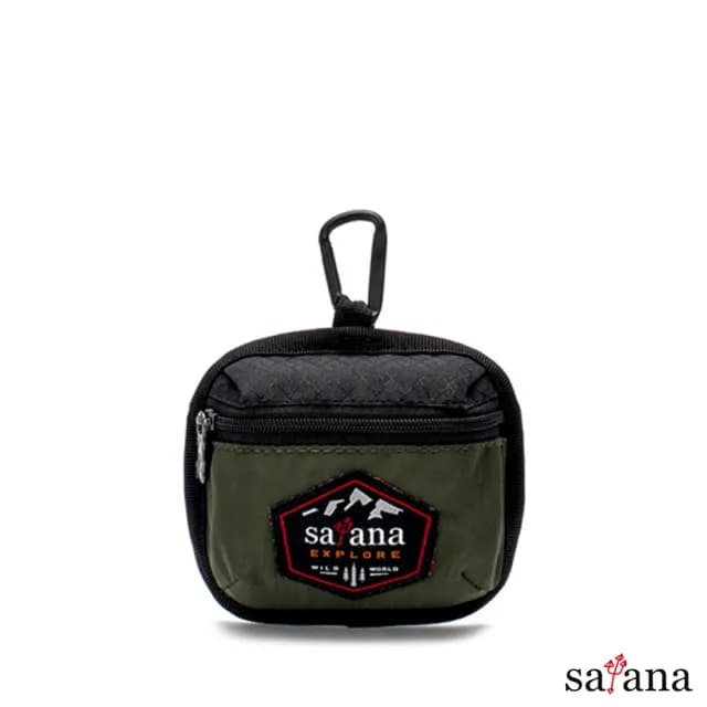 【satana】Explore 探索卡片零錢包(軍綠色拼接)