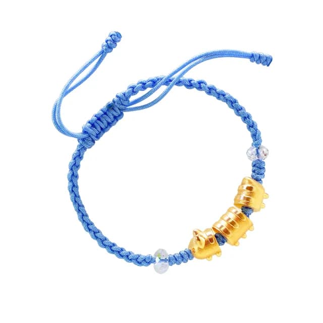 【2sweet 甜蜜約定】貓貓蟲咖波第2波純金硬金編織繩手鍊 約0.75錢(甜蜜約定 貓貓蟲咖波 金飾)